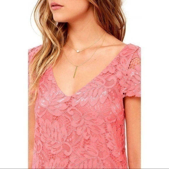 BB Dakota Women’s Pink Lace Dress Size Small - Picture 7 of 14